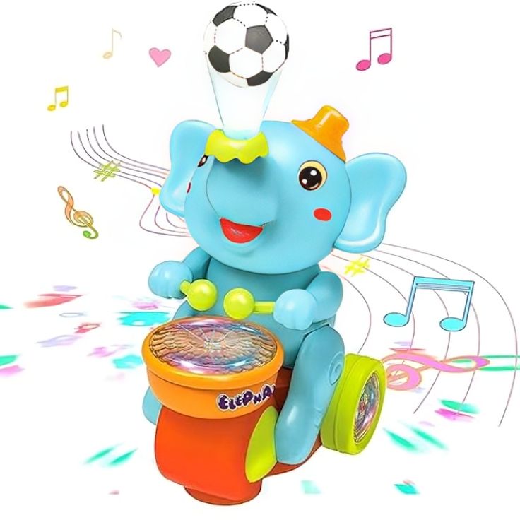 Cute Elephant Musician Toy- Electric Elephant Musician Toy for Kids with Music